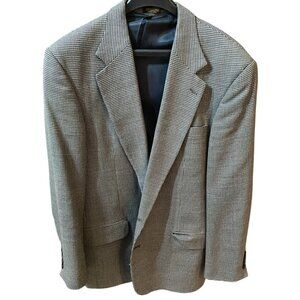 Oscar De La Renta Mens Sports Blazer Coat Jacket 44 Long Tailored 100% Wool